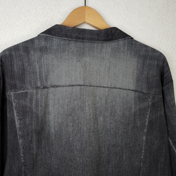 Lucy Faux Denim Look Full Zip Soft Layering Jacket Lots of Pockets Sz XL. - Picture 10 of 12